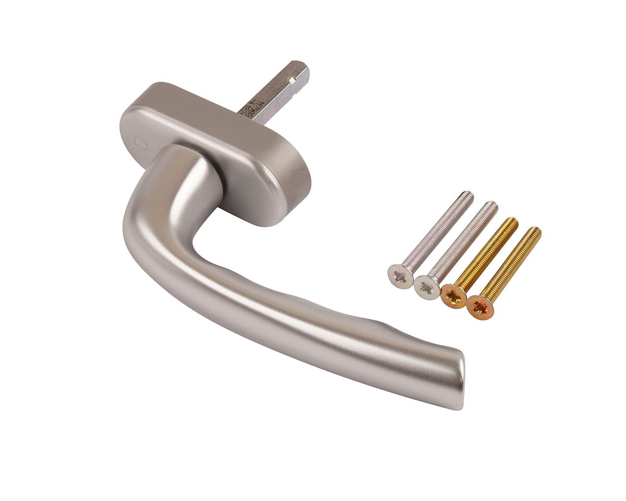 Ручка оконная алюминиевая Internika Dresden (Secustik+VarioFit) 32-42 мм, 2 винта М5х45 + 2 винта М5х50, серебро F1. Рис. 1 Ручка оконная алюминиевая Internika Dresden (Secustik+VarioFit) 32-42 мм, 2 винта М5х45 + 2 винта М5х50, серебро F1. Рис. 1