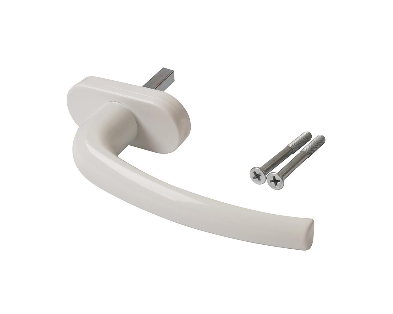 Ручка оконная алюминиевая "Tango" штифт 35 мм, 2 винта, белая. Рис. 1