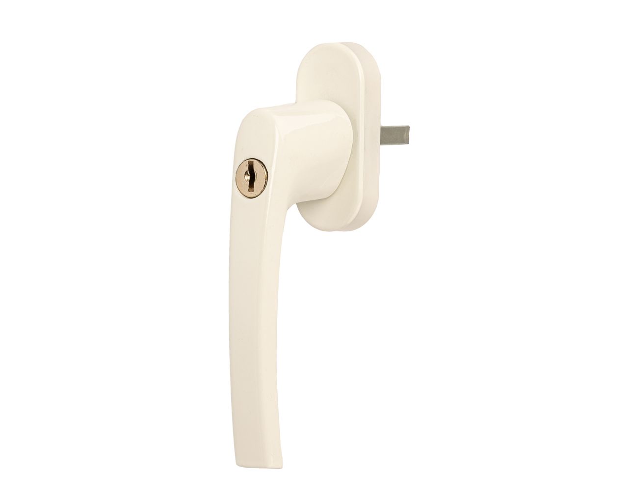 Ручка оконная алюминиевая с ключом 35 мм овальная накладка 45° + 2 винта белый. Рис. 2