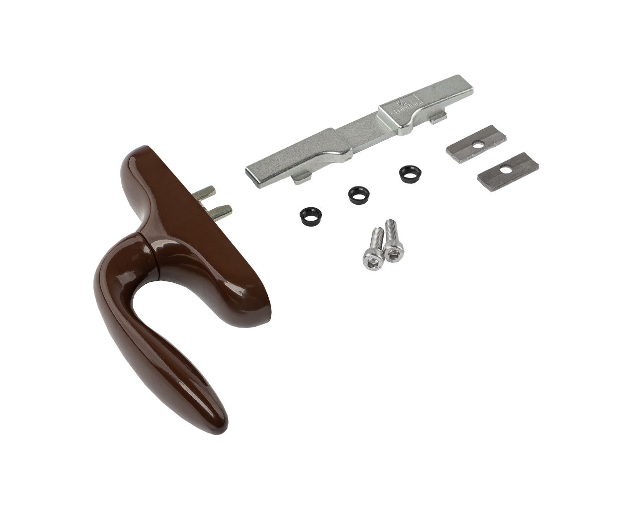 Ручка оконная без блокиратора, Европаз, 2 пакета, корич. RAL8017. Рис. 1 Ручка оконная без блокиратора, Европаз, 2 пакета, корич. RAL8017. Рис. 1