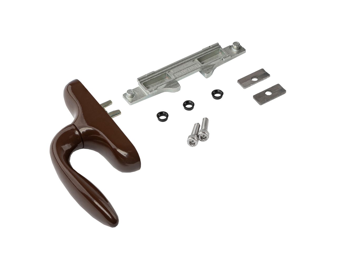 Ручка оконная без блокиратора, Европаз, 2 пакета, корич. RAL8017. Рис. 2 Ручка оконная без блокиратора, Европаз, 2 пакета, корич. RAL8017. Рис. 2