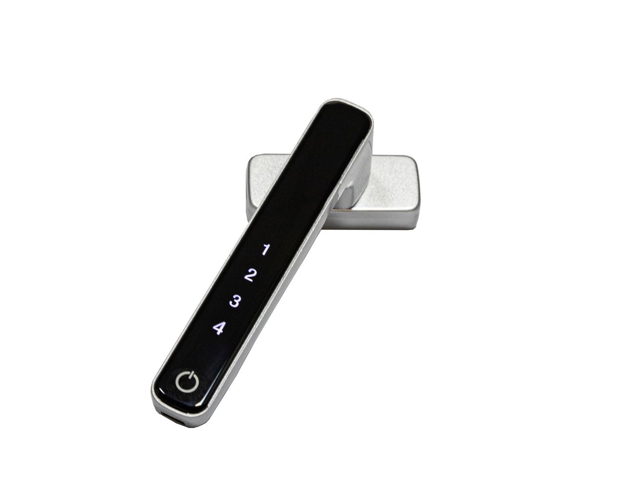Ручка оконная с контролем доступа по коду, цвет серебро. Рис. 1