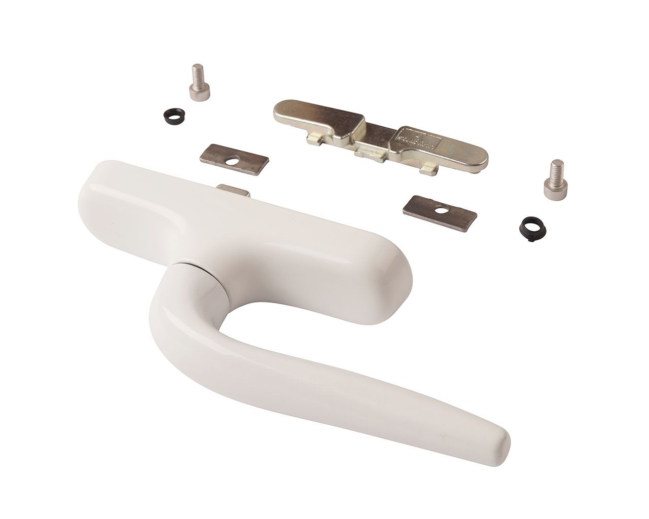 Ручка оконная с приемником без блокиратора, Проведал, белый RAL9016. Рис. 1