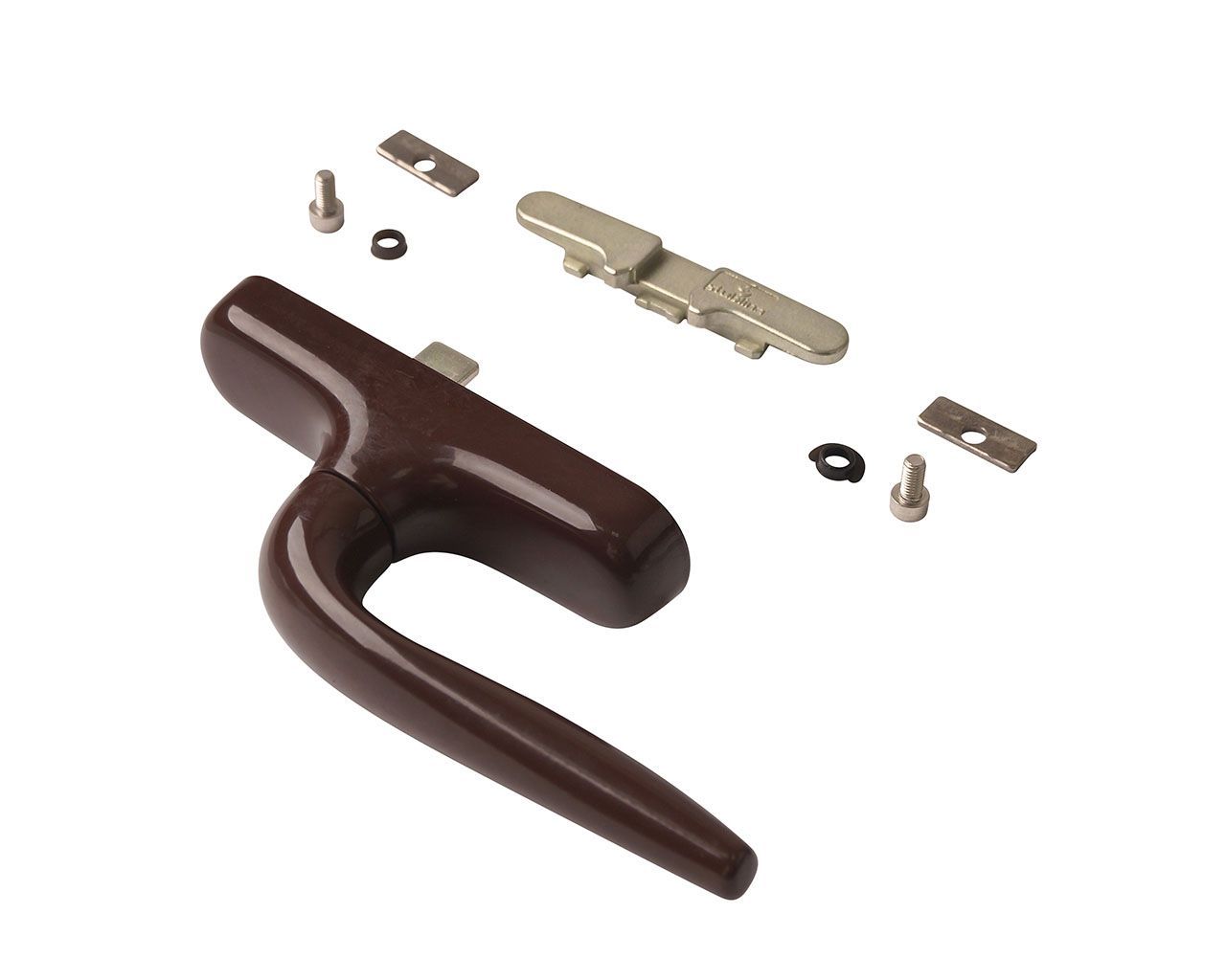 Ручка оконная с приемником без блокиратора, Проведал, коричневый RAL8017. Рис. 1