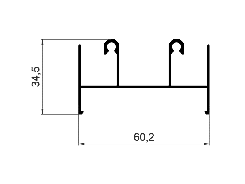 С640/01ХL Профиль рамы верхний облегченный RAL 9016 6м.. Рис. 1 С640/01ХL Профиль рамы верхний облегченный RAL 9016 6м.. Рис. 1