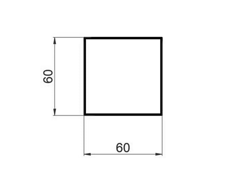 С640/66Х Труба квадратная 60 х 60 RAL 9016 6м.. Рис. 1