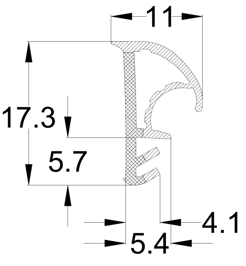 Уплотнитель контурный для межкомнатных дверей DEVENTER, ТЭП. Рис. 2