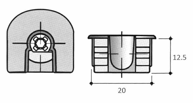 SE51 Cтяжка-полкодержатель, цинк, никелир. покрытие. Рис. 2