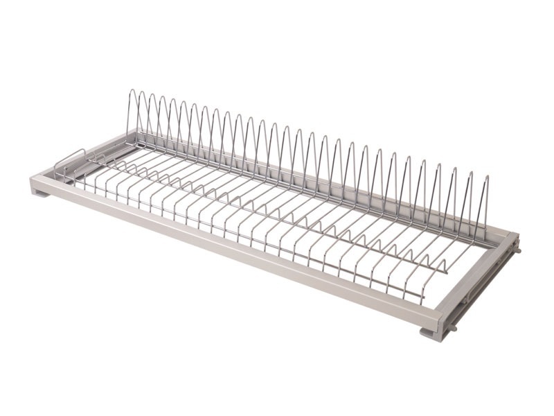 Сушка для тарелок Variant с рамкой в базу 800мм(ЛДСП 18мм), держатель задней стенки+регулировка по глубине, хром. Рис. 1