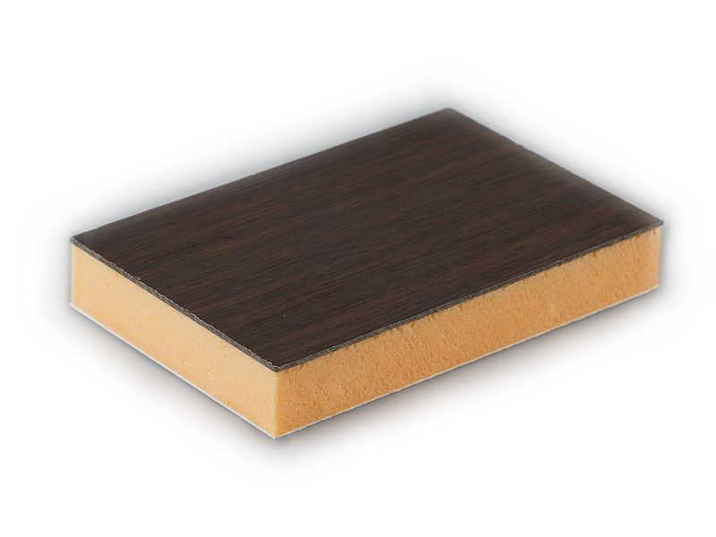 Сэндвич-панель Bauset TPL 24х1300х3000 HPL темный дуб/белый (Renolit 2052-089). Рис. 1