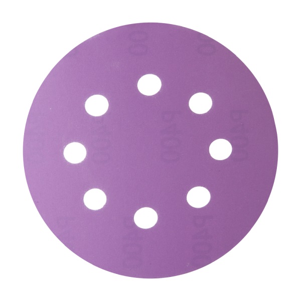 Шлиф круг HANKO PP627 Purple Paper 125мм 8отв Р240 на бум основе липучка. Рис. 1