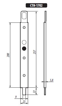 Шпингалет 200 мм. Рис. 1