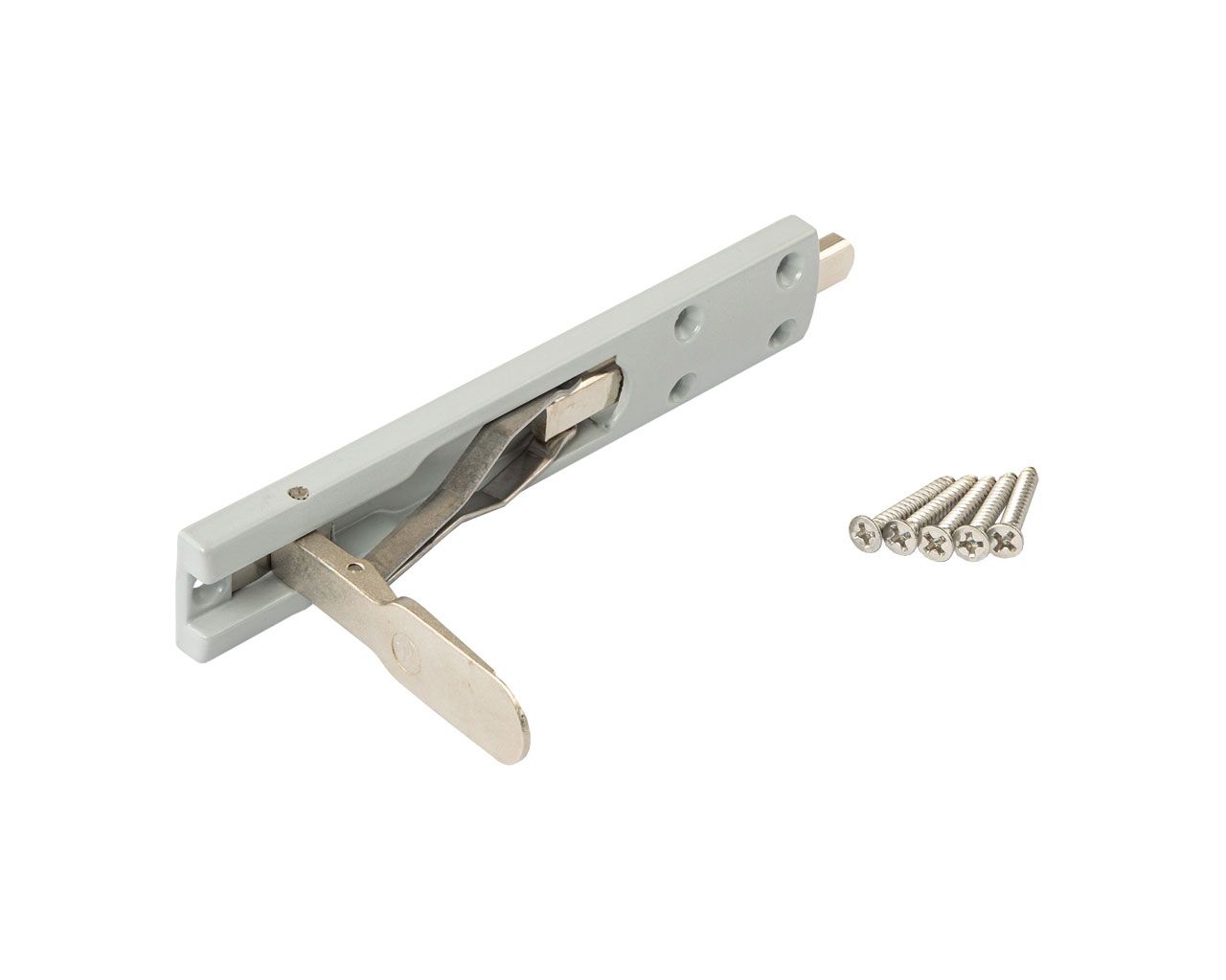 Шпингалет накладной, 140*24*8, серебр. RAL9006. Рис. 2