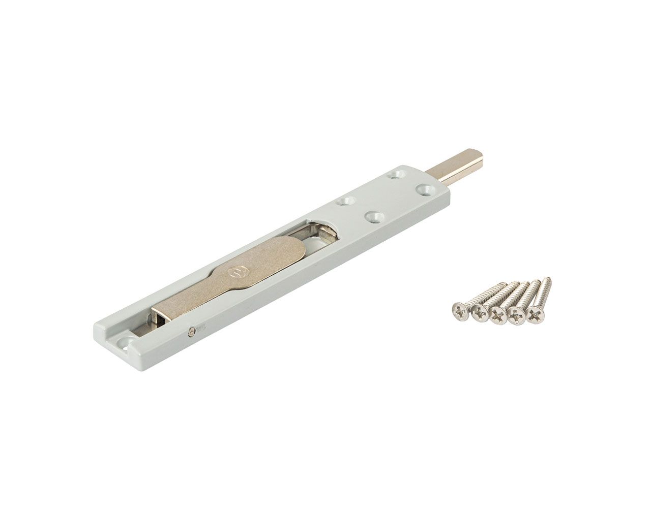 Шпингалет накладной, 140*24*8, серебр. RAL9006. Рис. 3