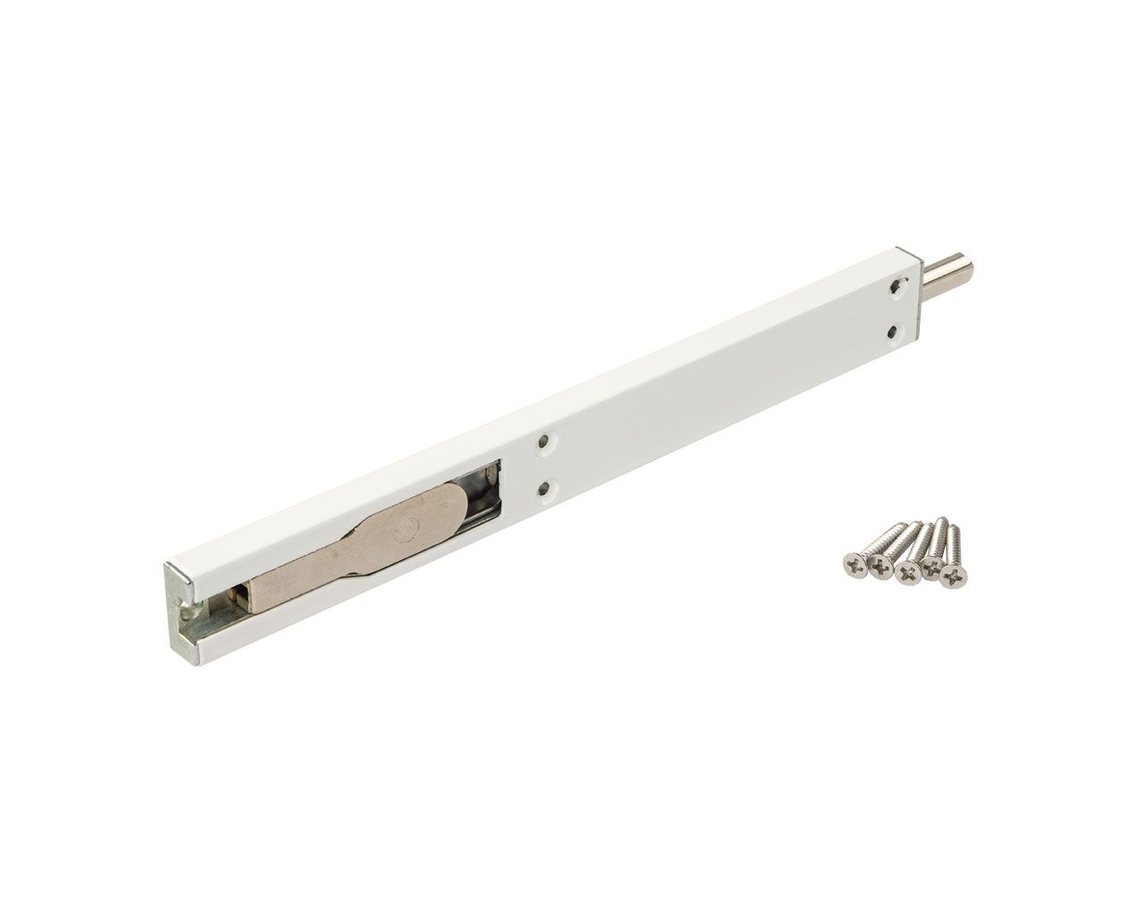 Шпингалет накладной, 225*24*10.5, белый RAL9016. Рис. 1