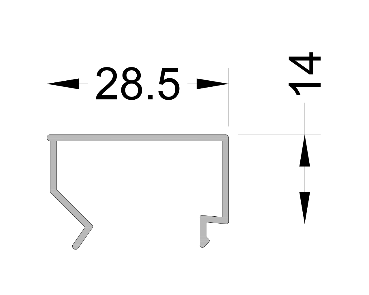 Штапик, 400-30 28мм 6м RAL99016. Рис. 1