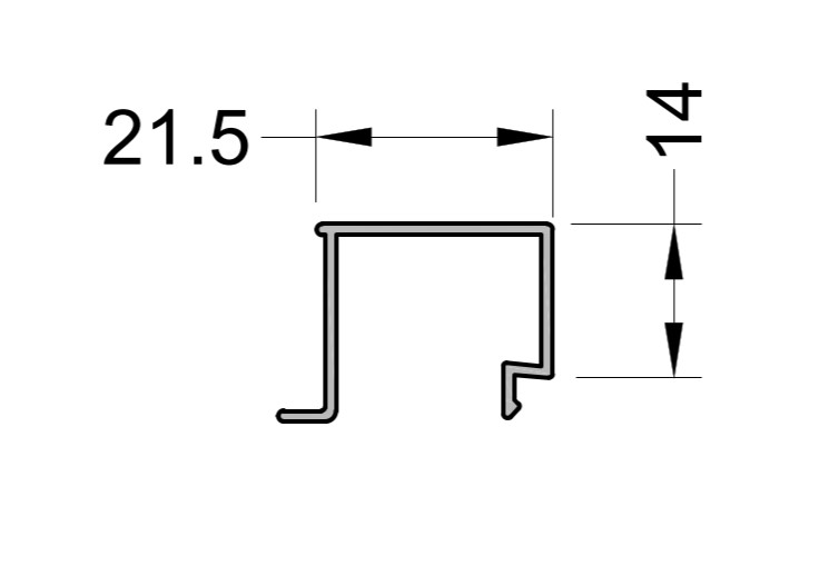 Штапик P400-33 ALUMARK  6м неокрашенный. Рис. 1