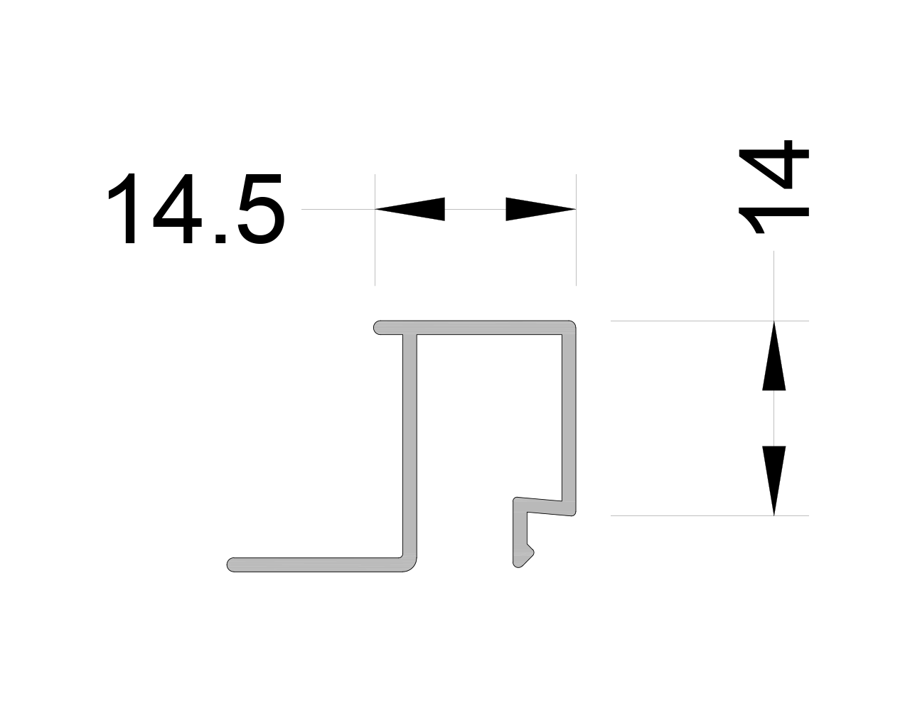 Штапик P400-35, 14мм, 6м RAL9016.. Рис. 1