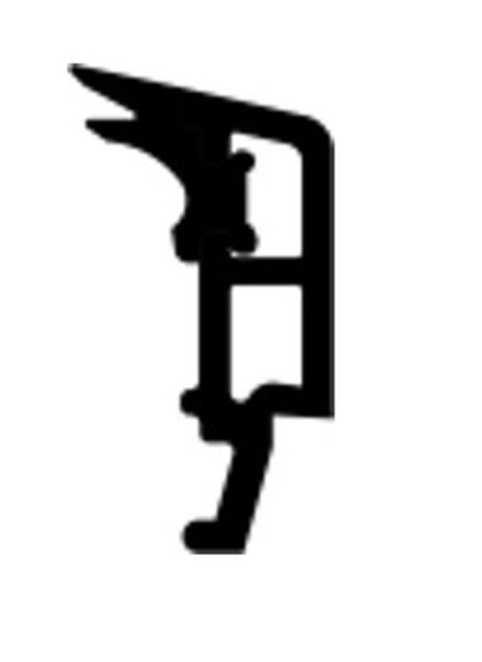 Штапик ПВХ 8 мм (стеклопакет 28/36 мм.), хлыст 6.5 м., черный уплотнитель, тип B804 58мм/70мм. Рис. 1 Штапик ПВХ 8 мм (стеклопакет 28/36 мм.), хлыст 6.5 м., черный уплотнитель, тип B804 58мм/70мм. Рис. 1