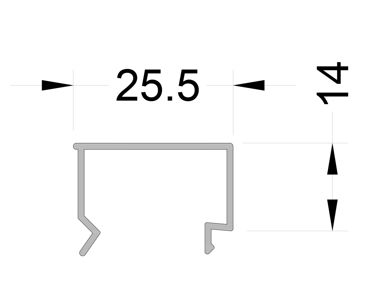 Штапик Р400-31 25мм 6м неокрас. Рис. 1