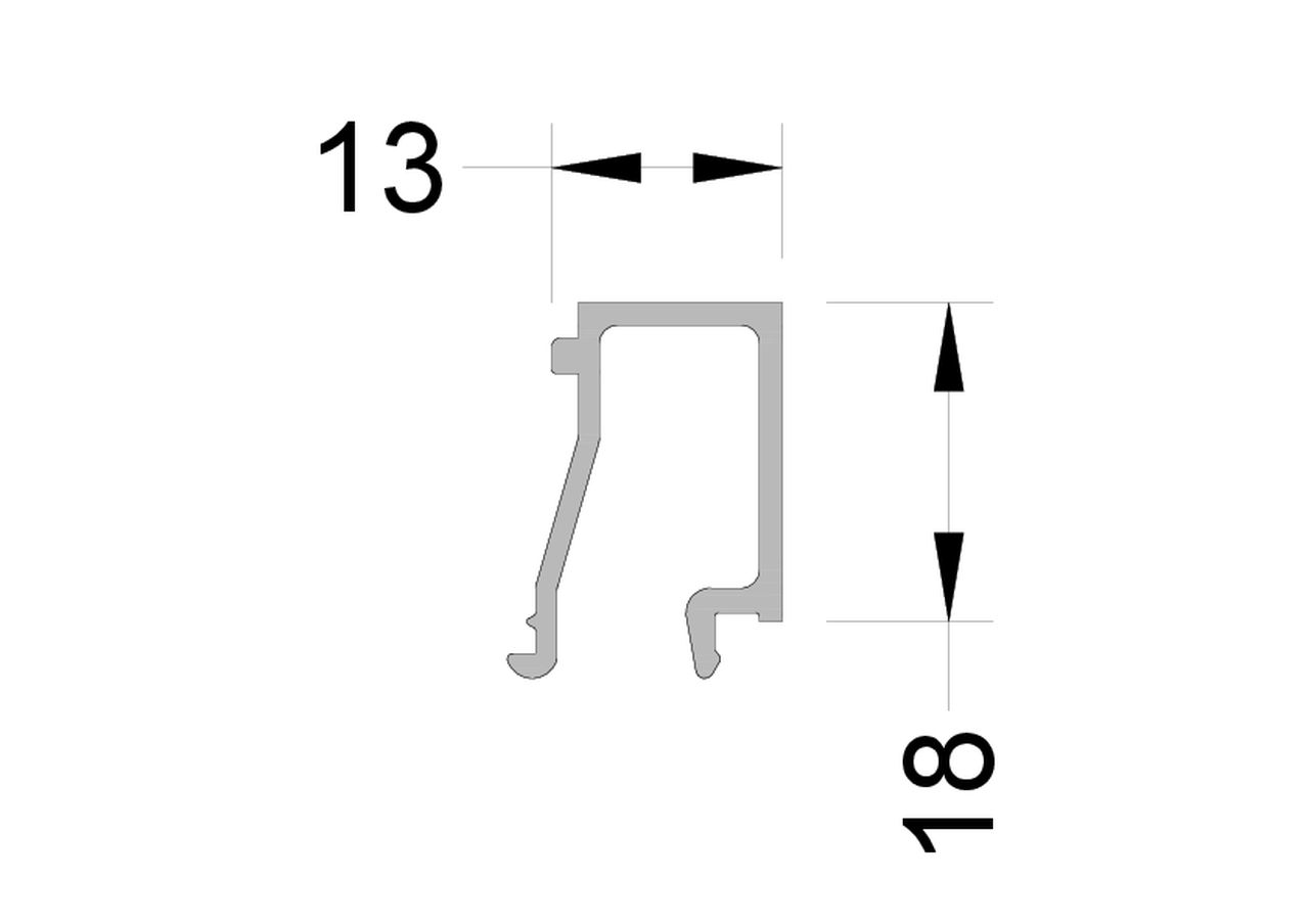 Штапик оконно-дверной ALUMARK 13 мм 6м неокрашенный. Рис. 1