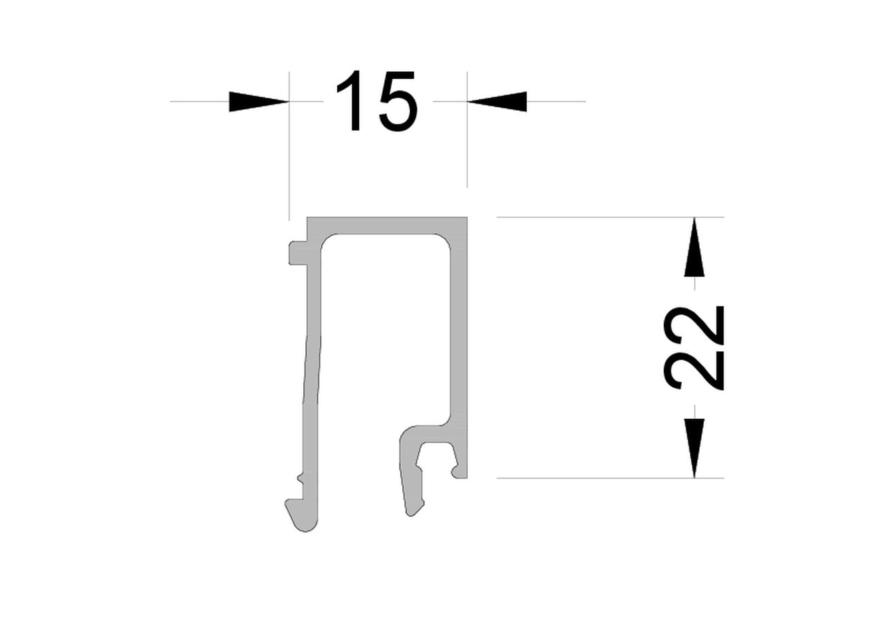 Штапик оконно-дверной ALUMARK 15 мм 6м неокрашенный. Рис. 1 Штапик оконно-дверной ALUMARK 15 мм 6м неокрашенный. Рис. 1