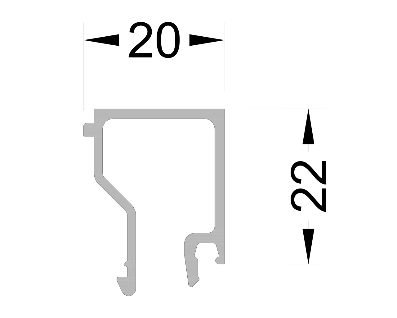 Штапик оконно-дверной ALUMARK 20 мм 6м Белый RAL9016. Рис. 1