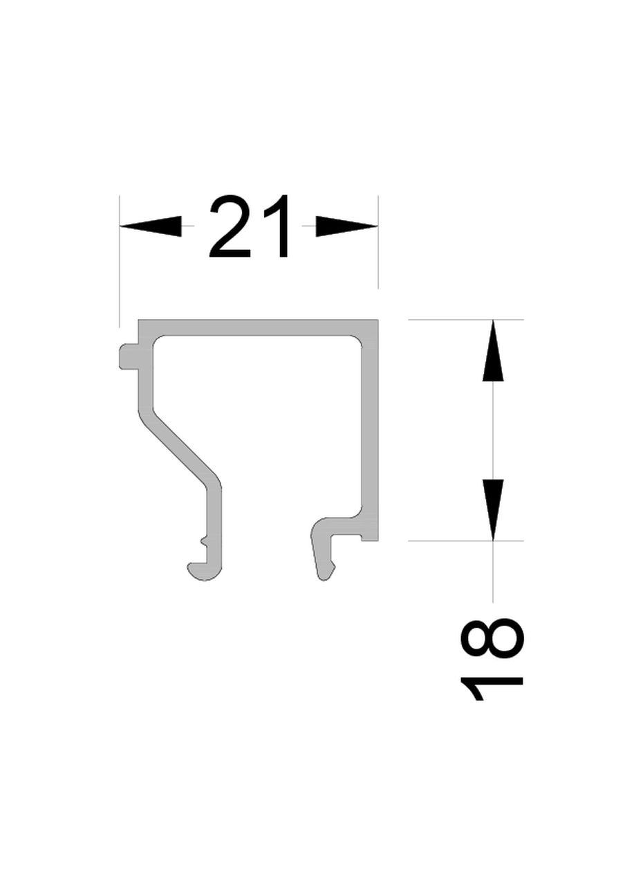 Штапик оконно-дверной ALUMARK 21 мм 6м неокрашенный. Рис. 2