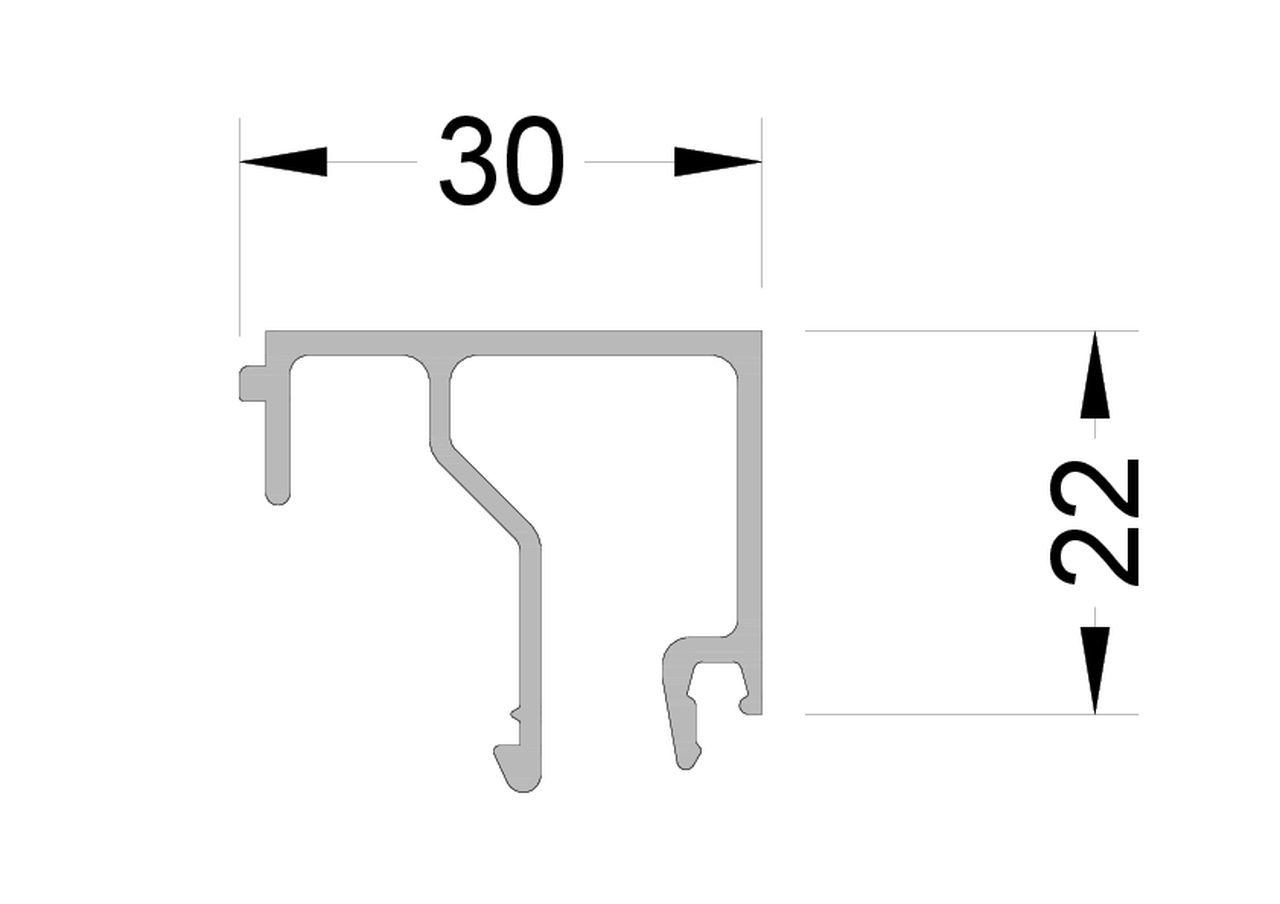 Штапик оконно-дверной ALUMARK 30 мм 6м Белый RAL9016. Рис. 2 Штапик оконно-дверной ALUMARK 30 мм 6м Белый RAL9016. Рис. 2