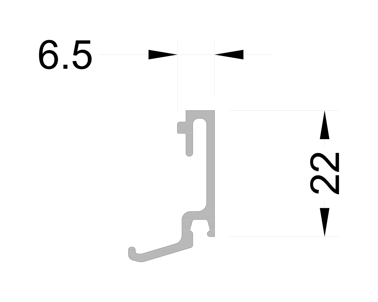 Штапик оконно-дверной ALUMARK 5 мм 6м неокрашенный