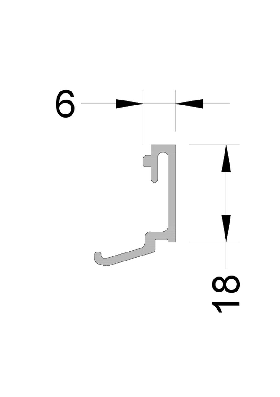 Штапик оконно-дверной ALUMARK 6 мм 6м Неокрашенный. Рис. 2