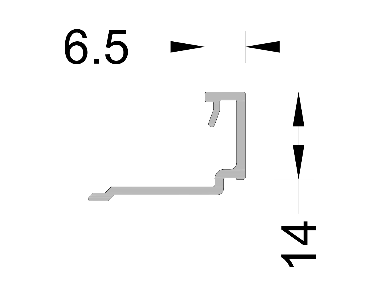 Штапик под заполнение 24мм S40 ALUMARK  6м RAL9016 (400-38). Рис. 1