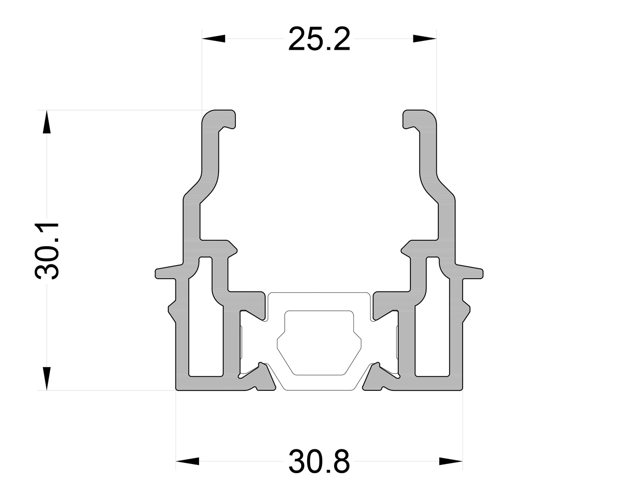 Штульп ALUMARK 30,1 /30,8/25,2 мм 6м неокрашенный. Рис. 1 Штульп ALUMARK 30,1 /30,8/25,2 мм 6м неокрашенный. Рис. 1