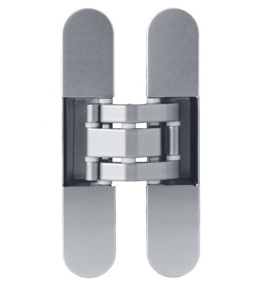 Петля скрытая, 3D, универсальная, 120x23 мм, 60 кг, цамак, серебро матовое. Рис. 1