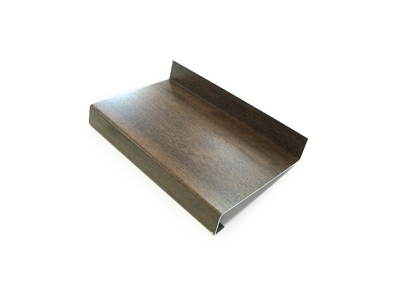 BAUSET Слив наружный алюминиевый 180 мм орех, 6м. Рис. 1