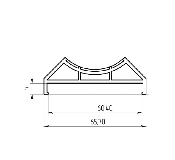 Соединитель трубы для ПВХ профиля длина 6,5 м, 60 серия, тип А