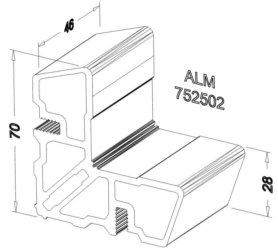 Соединитель угловой ALUMARK для ALM252102\252112\252302. Рис. 2