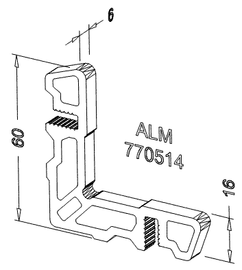 Соединитель угловой наружный ALUMARK для 270203. Рис. 2 Соединитель угловой наружный ALUMARK для 270203. Рис. 2