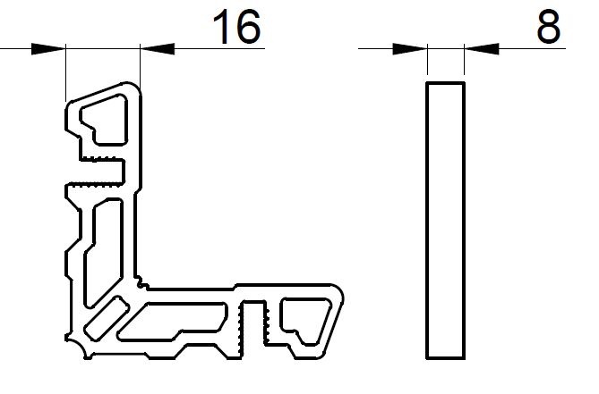 Соединитель угловой наружный ALUMARK для ALM260101\ALM260301. Рис. 1