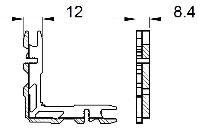 Соединитель угловой наружный ALUMARK для ALM260201. Рис. 1 Соединитель угловой наружный ALUMARK для ALM260201. Рис. 1