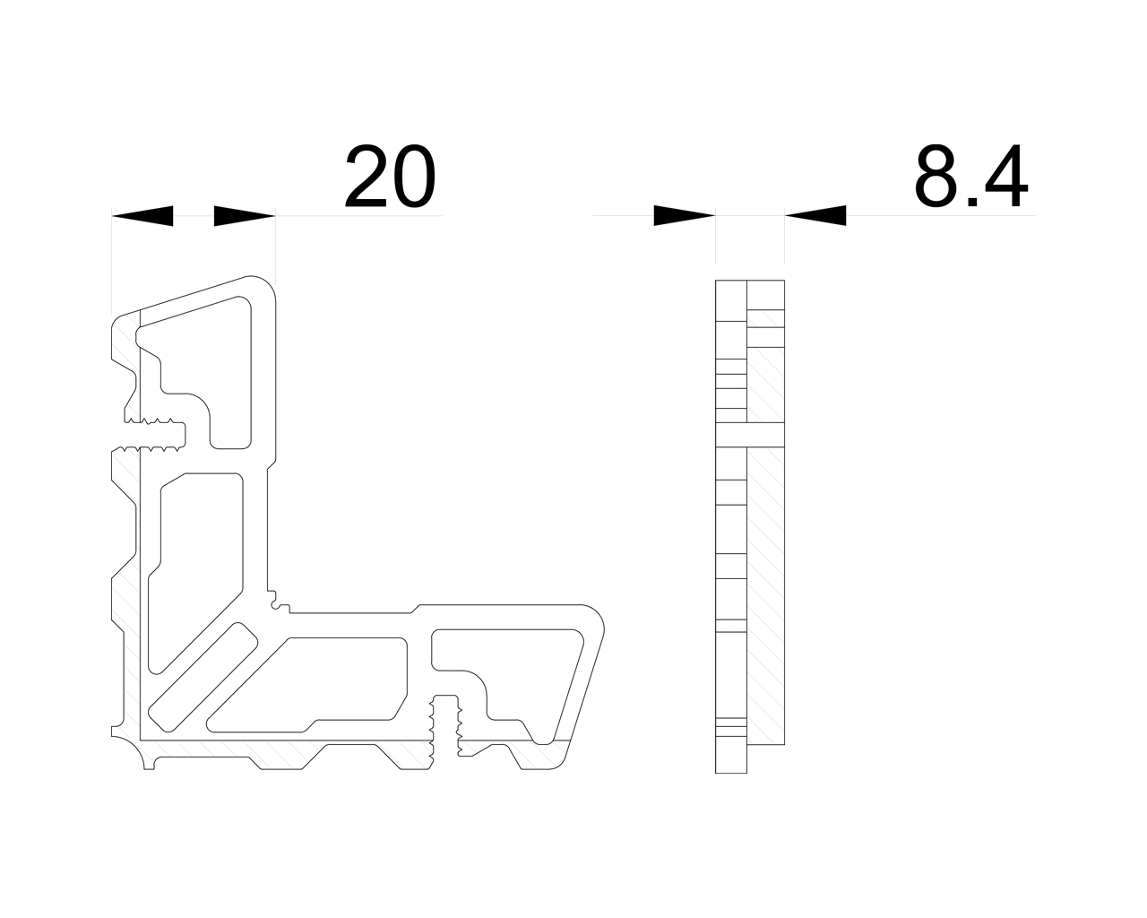 Соединитель угловой наружный ALUMARK для ALM260211, ALM260203. Рис. 1