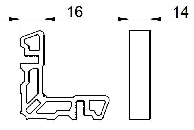 Соединитель угловой внутр ALUMARK для ALM260101\ALM260301