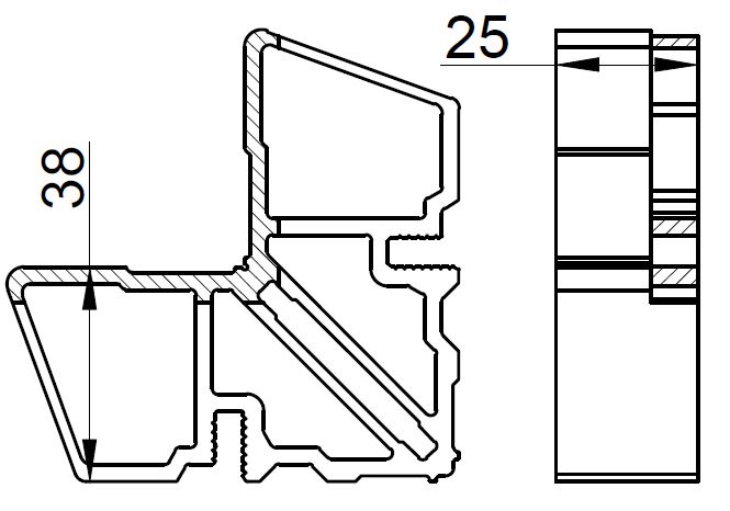 Соединитель угловой внутр ALUMARK для ALM260180