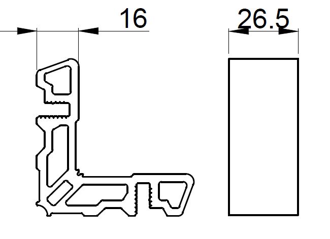 Соединитель угловой внутр ALUMARK для ALM260201. Рис. 1 Соединитель угловой внутр ALUMARK для ALM260201. Рис. 1