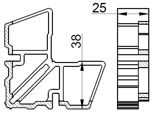 Соединитель угловой внутр ALUMARK для ALM260284. Рис. 1 Соединитель угловой внутр ALUMARK для ALM260284. Рис. 1