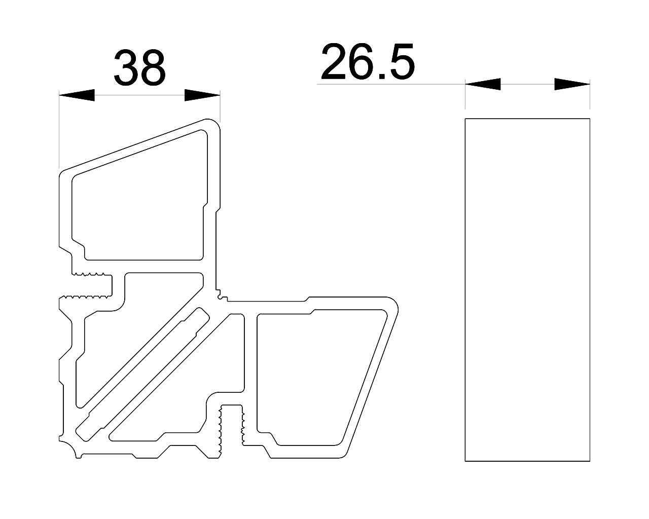 Соединитель угловой внутренний 38x26.5mm ALUMARK. Рис. 1