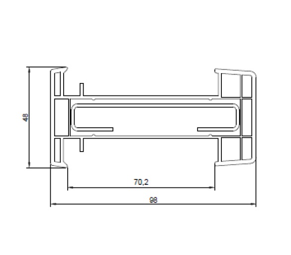 Статический усилитель для ПВХ профиля, длина 6,5 м. 70 серия, тип А. Рис. 1 Статический усилитель для ПВХ профиля, длина 6,5 м. 70 серия, тип А. Рис. 1