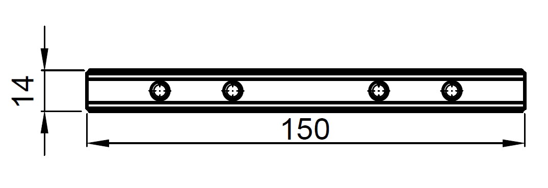 Стыковочная закладная 10х14 мм - 1 шт. (Винт М5х10 DIN7991 А2 - 4 шт. Приобретается отдельно). Рис. 1 Стыковочная закладная 10х14 мм - 1 шт. (Винт М5х10 DIN7991 А2 - 4 шт. Приобретается отдельно). Рис. 1