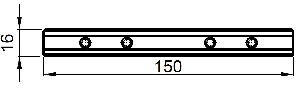 Стыковочная закладная 10х16 мм - 1 шт., (Винт М5х10 DIN7991 А2 - 4 шт. Приобретается отдельно)