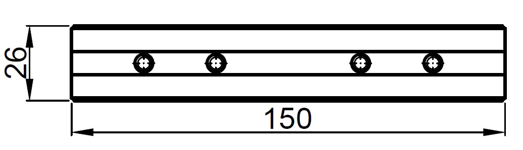 Стыковочная закладная 10х26 мм - 1 шт., (Винт М5х10 DIN7991 А2 - 4 шт. Приобретается отдельно)
